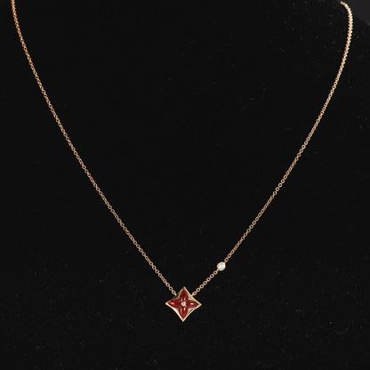 Mystic STAR NECKLACE PINK GOLD 1 DIAMOND