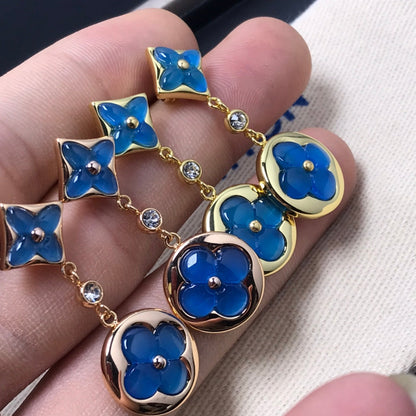 Mystic STAR AND SUN AGATE DIAMOND EARRINGS