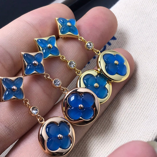 Mystic STAR AND SUN AGATE DIAMOND EARRINGS