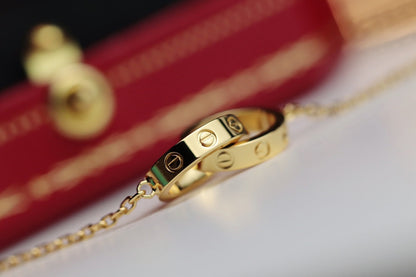 Mystic LOVE NECKLACE DOUBLE RING GOLD