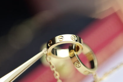 Mystic LOVE NECKLACE DOUBLE RING GOLD