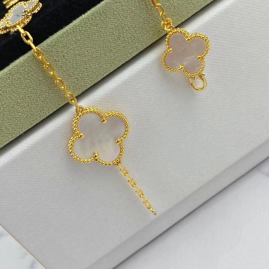 Mystic MAGIC CLOVER MOP GOLD BRACELET 5 MOTIFS