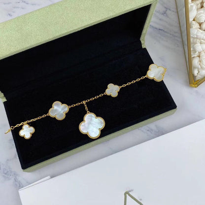 Mystic MAGIC CLOVER MOP GOLD BRACELET 5 MOTIFS