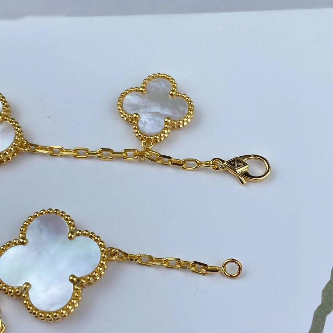 Mystic MAGIC CLOVER MOP GOLD BRACELET 5 MOTIFS