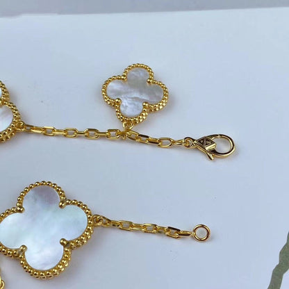 Mystic MAGIC CLOVER MOP GOLD BRACELET 5 MOTIFS