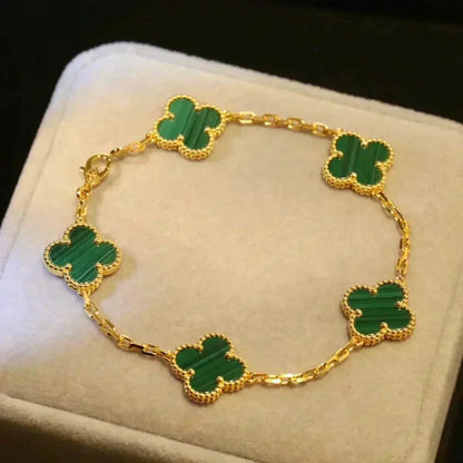 [Mystic ]New  CLOVER 5 MOTIF MALACHITE BRACELET COLLECTION