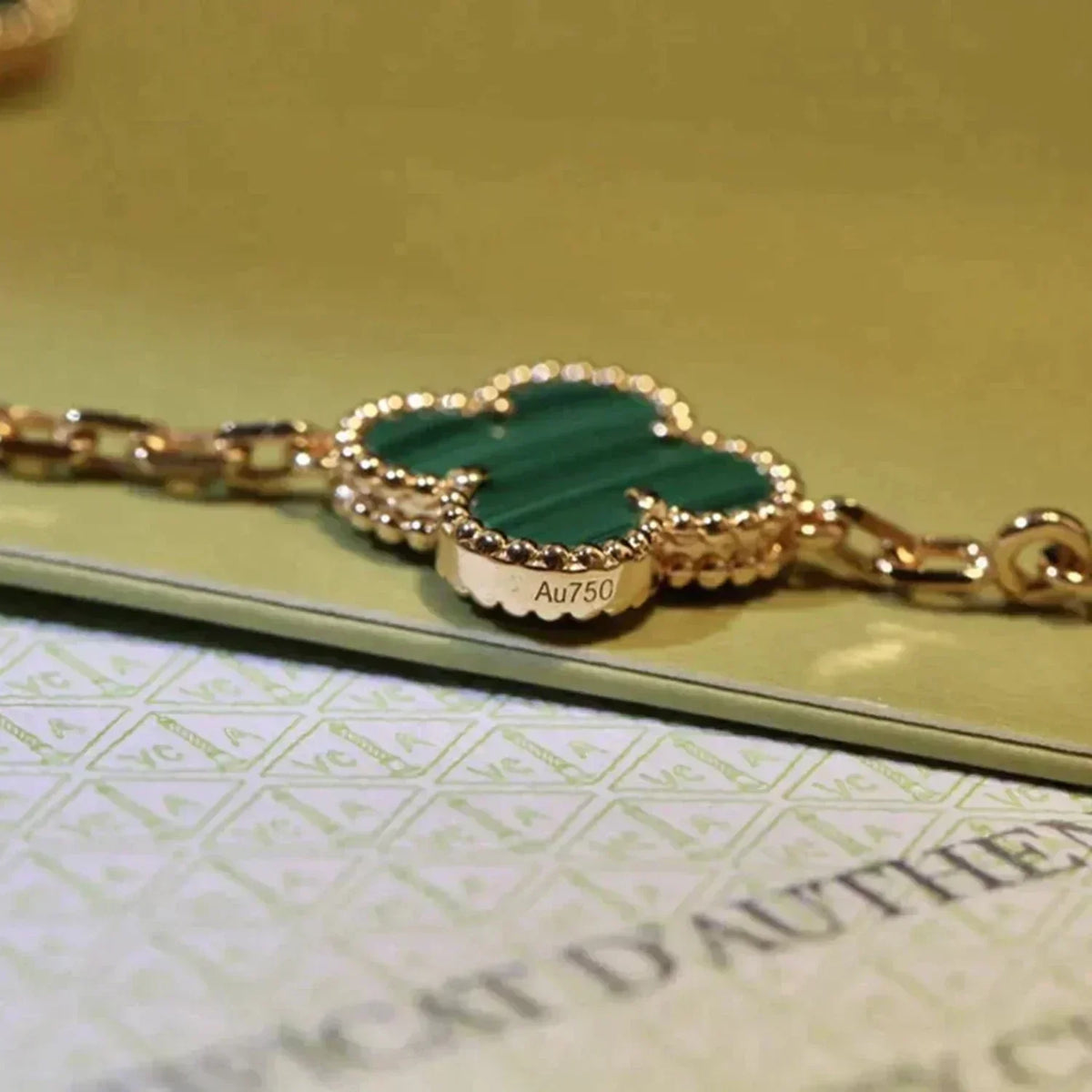 [Mystic ]New  CLOVER 5 MOTIF MALACHITE BRACELET COLLECTION