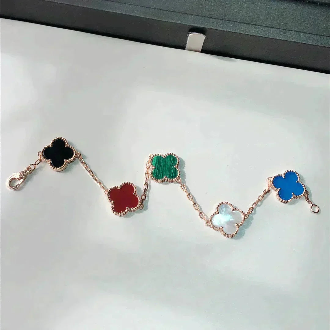 [Mystic ]New CLOVER 5 MOTIFS MULTICOLOR BRACELET