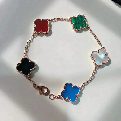 [Mystic ]New CLOVER 5 MOTIFS MULTICOLOR BRACELET