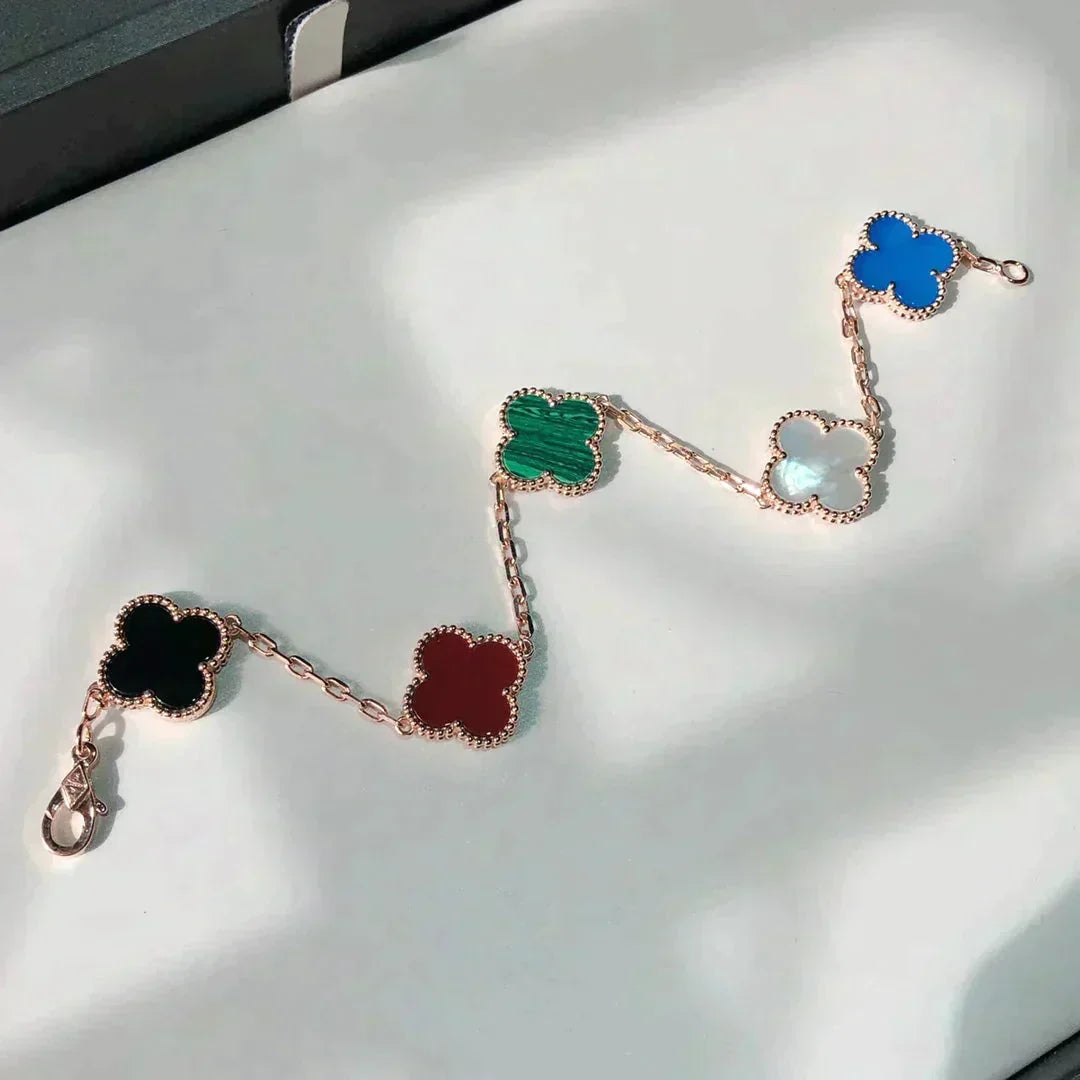 [Mystic ]New CLOVER 5 MOTIFS MULTICOLOR BRACELET