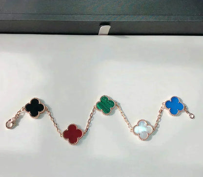 [Mystic ]New CLOVER 5 MOTIFS MULTICOLOR BRACELET