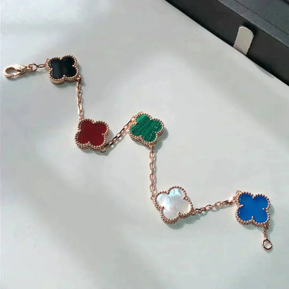 [Mystic ]New CLOVER 5 MOTIFS MULTICOLOR BRACELET