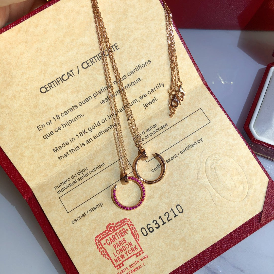 Mystic JUSTE NECKLACE GOLD RED DIAMONDS