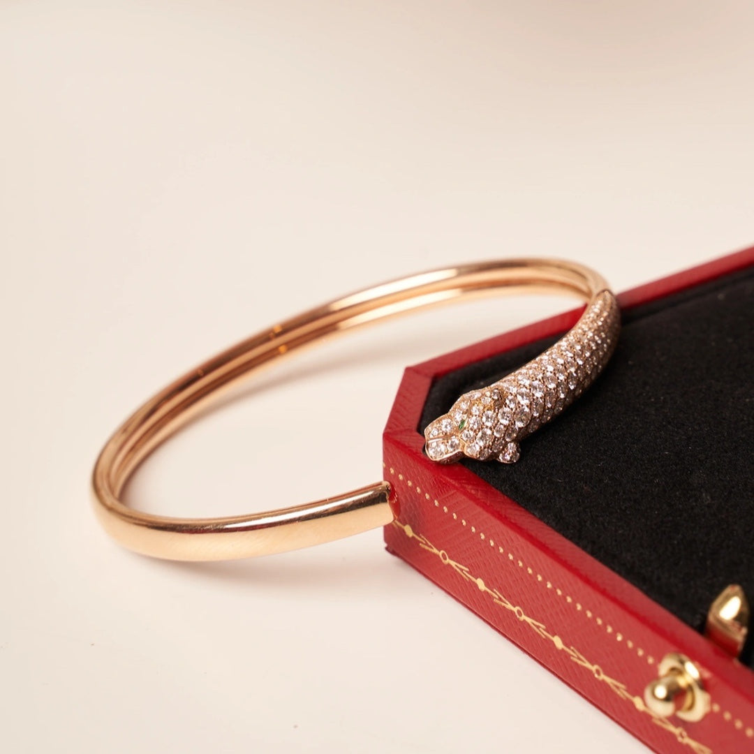Mystic PANTHERE ROSE GOLD DIAMOND OPEN BRACELET