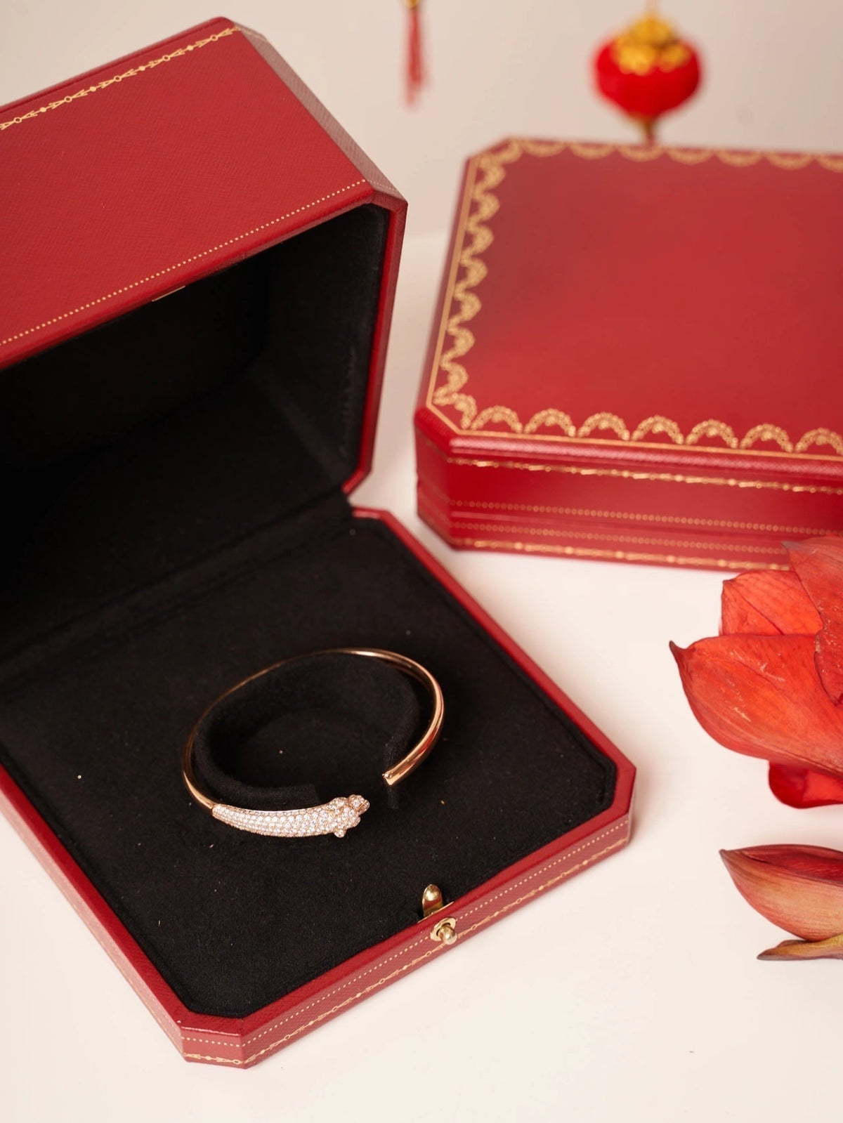 Mystic PANTHERE ROSE GOLD DIAMOND OPEN BRACELET