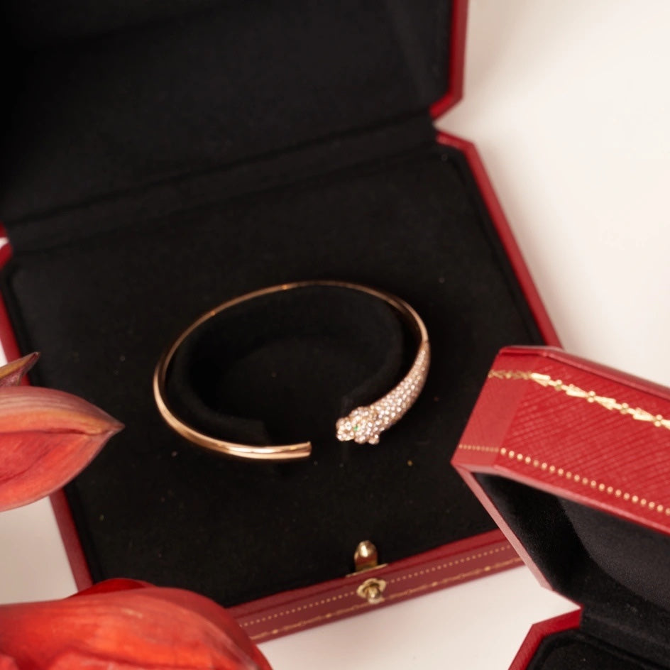 Mystic PANTHERE ROSE GOLD DIAMOND OPEN BRACELET
