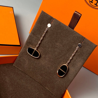 Mystic CHAINE VERSO BLACK CERAMIC EARRINGS