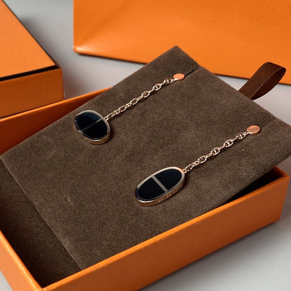 Mystic CHAINE VERSO BLACK CERAMIC EARRINGS