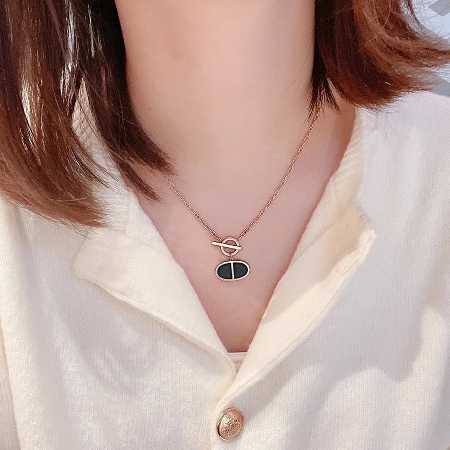 Mystic CHAINE VERSO BLACK CERAMIC NECKLACE