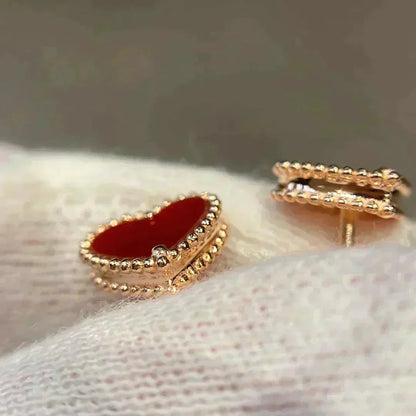 Mystic HEART CARNELIAN STUD EARRINGS