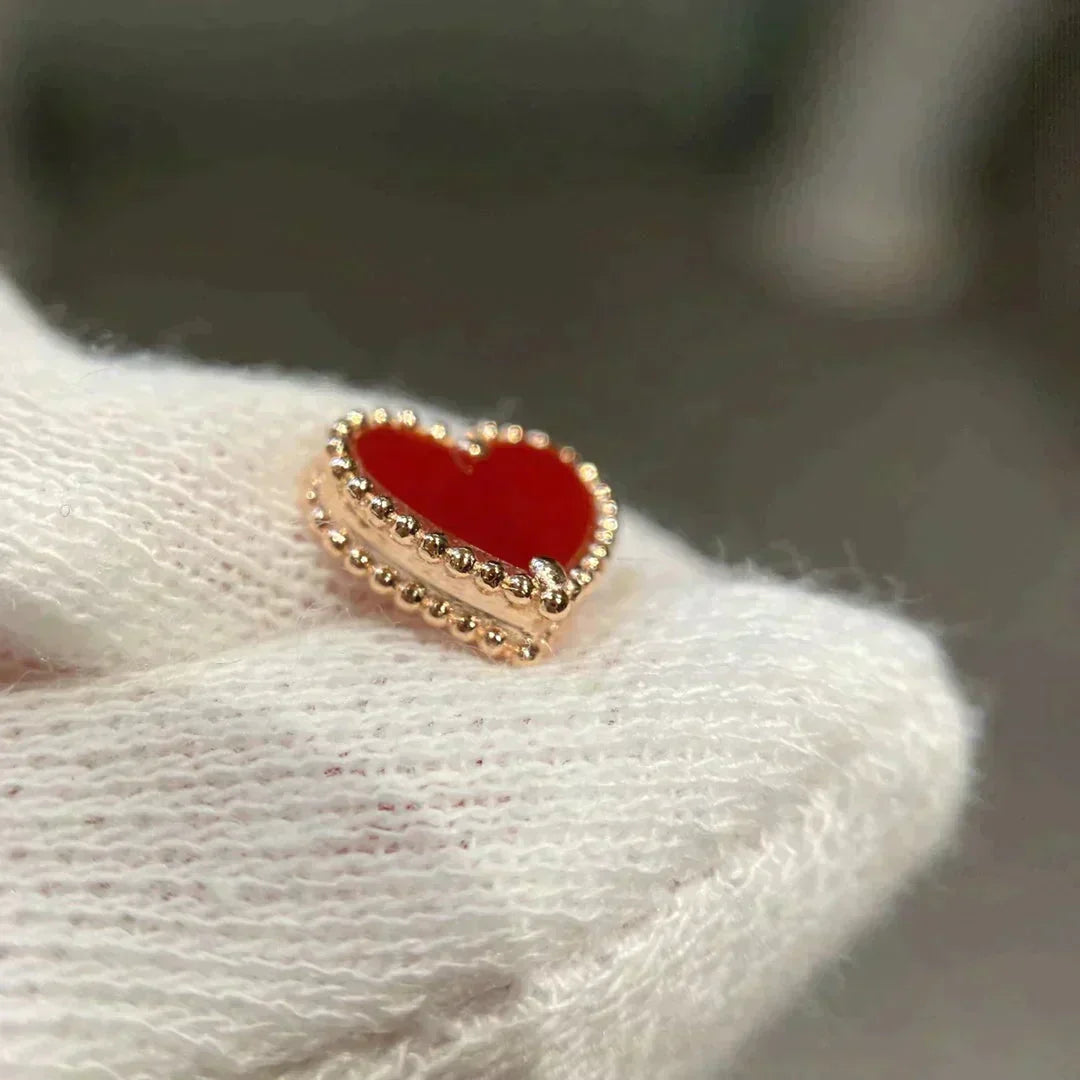 Mystic HEART CARNELIAN STUD EARRINGS