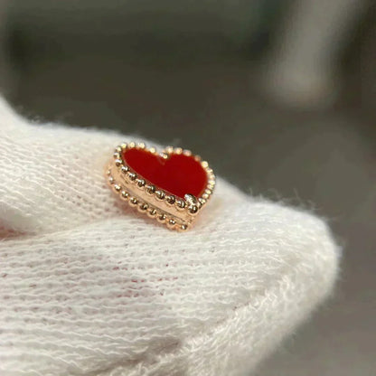 Mystic HEART CARNELIAN STUD EARRINGS