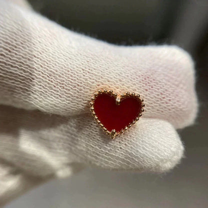 Mystic HEART CARNELIAN STUD EARRINGS