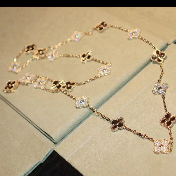 Mystic CLOVER 20 MOTIFS LASER DIAMOND NECKLACE