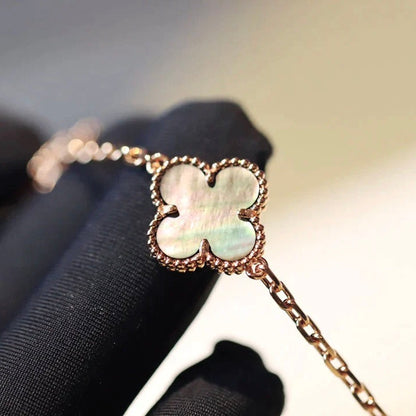 Mystic CLOVER 20 MOTIFS DARK MOP DIAMOND  NECKLACE