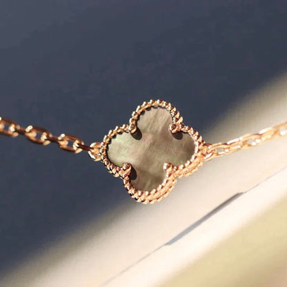 Mystic CLOVER 20 MOTIFS DARK MOP DIAMOND  NECKLACE