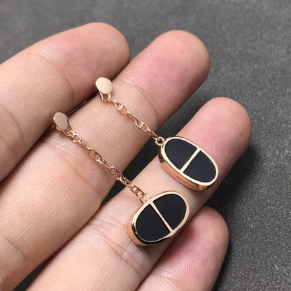 Mystic CHAINE VERSO BLACK CERAMIC SILVER EARRINGS