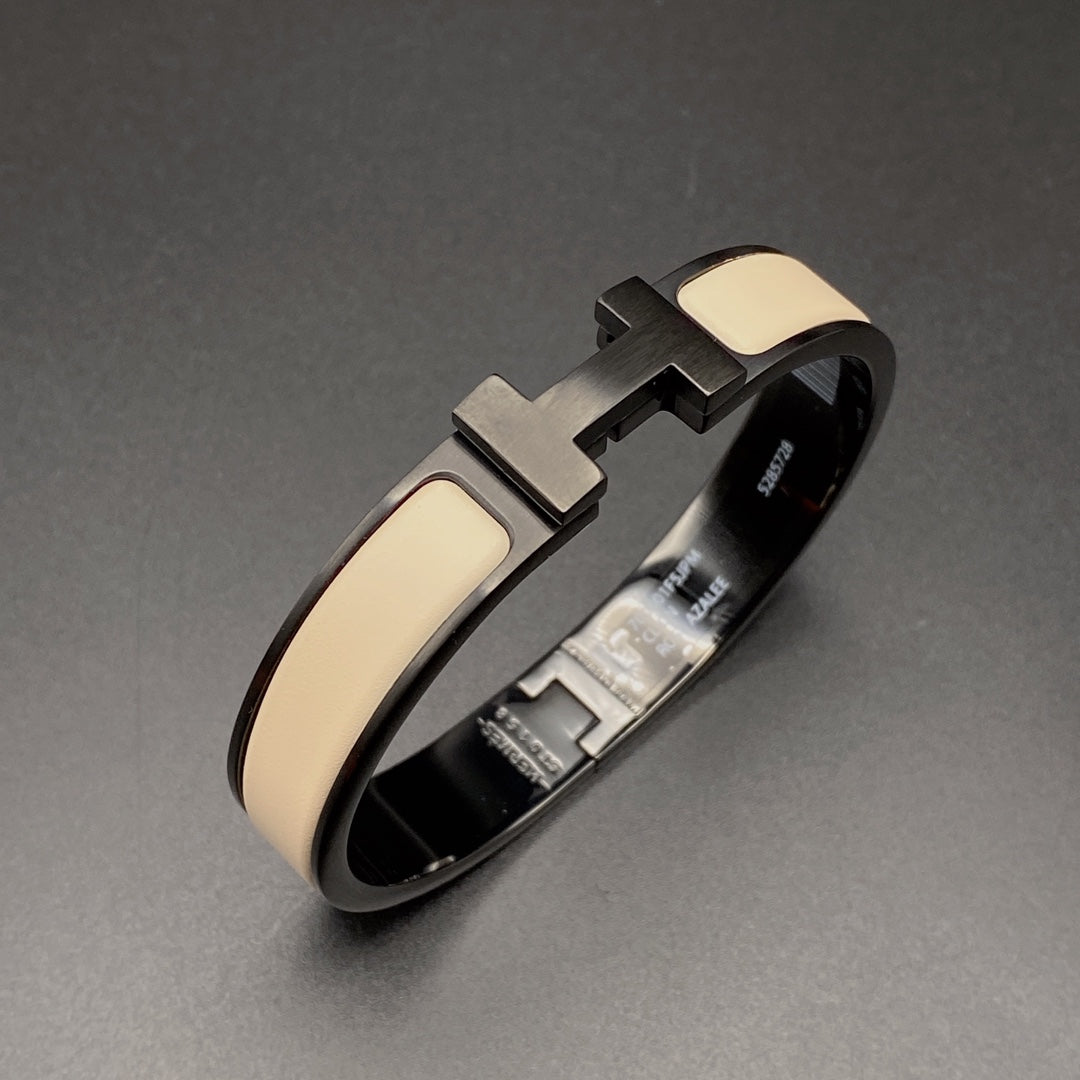 Mystic H BRACELET 12MM BLACK BEIGE CERAMIC