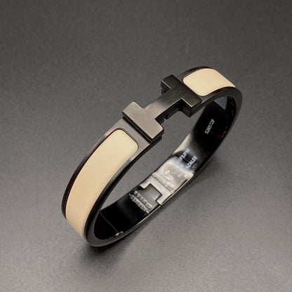 Mystic H BRACELET 12MM BLACK BEIGE CERAMIC