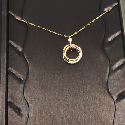 Mystic TRINITY SILVER GOLD PINK GOLD NECKLACE