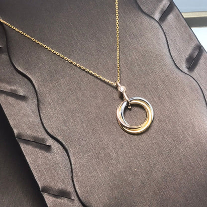 Mystic TRINITY SILVER GOLD PINK GOLD NECKLACE