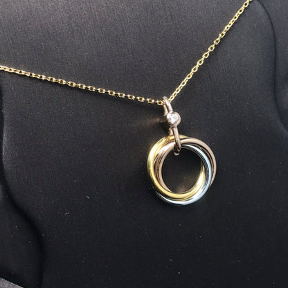 Mystic TRINITY SILVER GOLD PINK GOLD NECKLACE