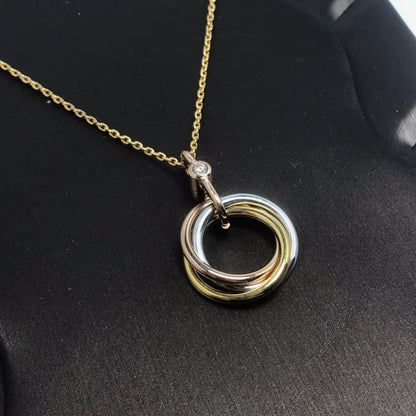 Mystic TRINITY SILVER GOLD PINK GOLD NECKLACE