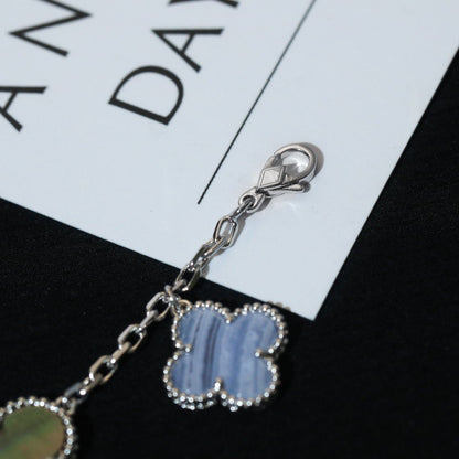 Mystic CLOVER BRACELET 5 MOTIFS MOP CHALCEDONY SILVER