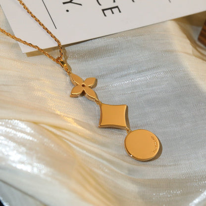 Mystic STAR AND SUN DIAMOND PINK GOLD NECKLACE