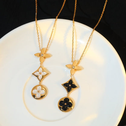 Mystic STAR AND SUN ONYX PINK GOLD NECKLACE