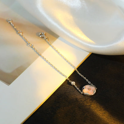 Mystic SUN MOTIF PINK MOP SILVER BRACELET