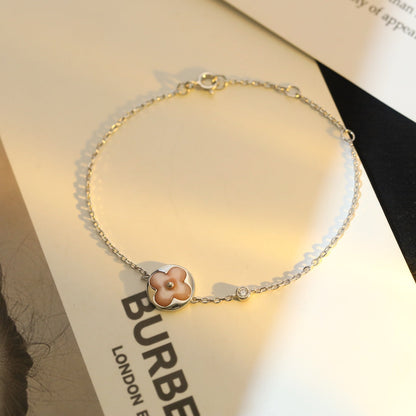 Mystic SUN MOTIF PINK MOP SILVER BRACELET