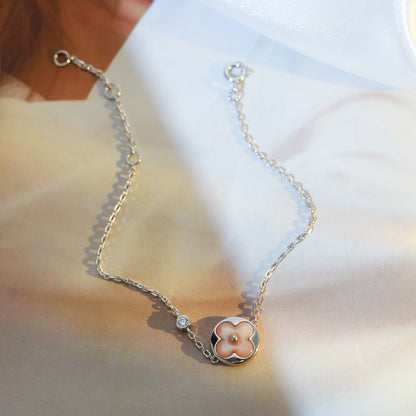 Mystic SUN MOTIF PINK MOP SILVER BRACELET
