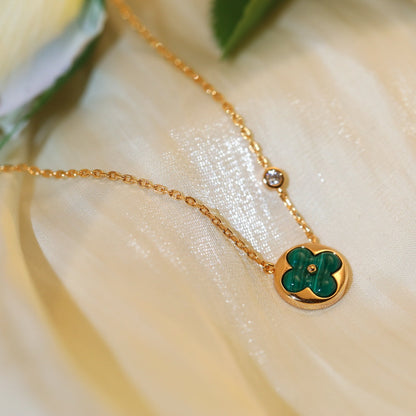 Mystic SUN PEDANT PINK GOLD 1 DIAMOND NECKLACE