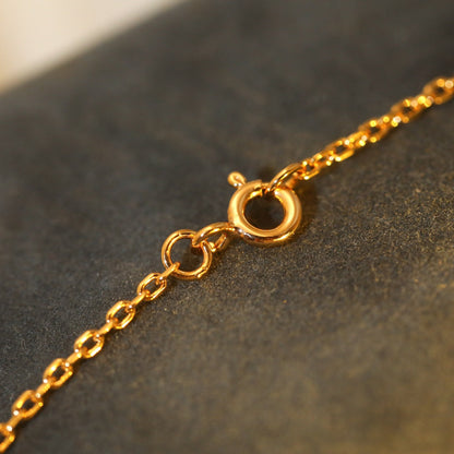 Mystic SUN PEDANT PINK GOLD 1 DIAMOND NECKLACE