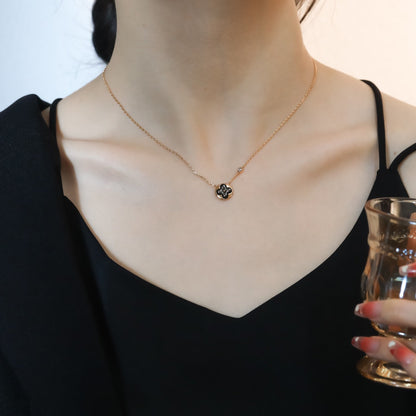 Mystic SUN PEDANT PINK GOLD 1 DIAMOND NECKLACE