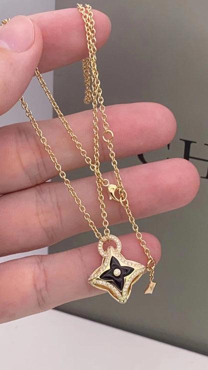 Mystic STAR PEDANT PINK GOLD DIAMOND NECKLACE