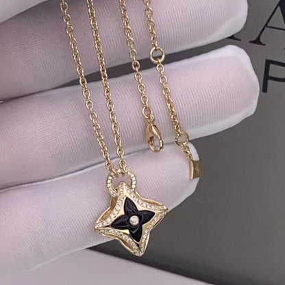 Mystic STAR PEDANT PINK GOLD DIAMOND NECKLACE