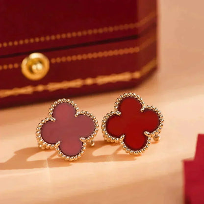Mystic CLOVER MEDIUM 1 MOTIFS CARNELIAN  EARRINGS