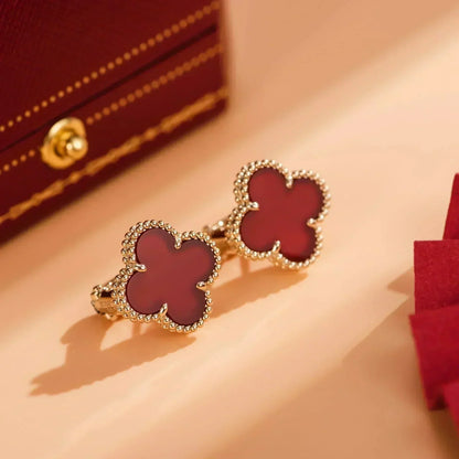 Mystic CLOVER MEDIUM 1 MOTIFS CARNELIAN  EARRINGS